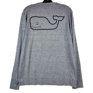 VINEYARD VINES Shirt PERFORMANCE Adult Small Gray BIG WHALE Graphic Activewear